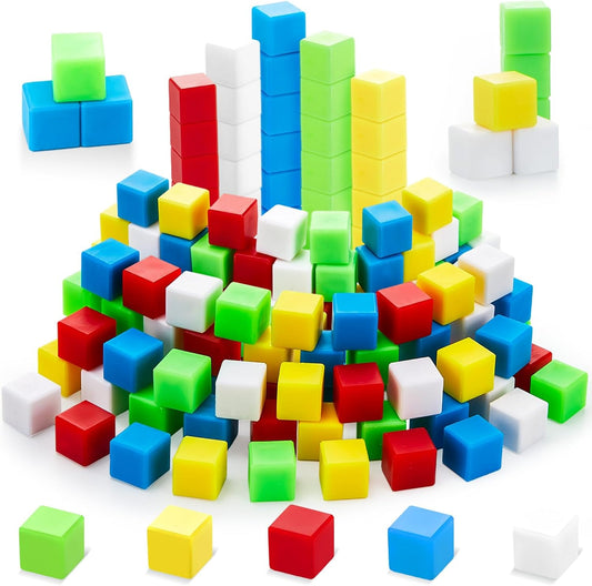 Wettarn 2000 Pieces Plastic Counting Cubes Small Centimeter Cubes for Classroom Preschool Teaching Classification Measurement Learning, 5 Colors