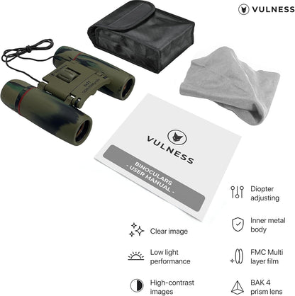 Binoculars for Adults | Compact Small Mini Travel Binocular for Bird Watching High Powered Electronics Cruise Ship Essentials Norwegian Alaska Must Haves Hiking Camping Gear a by VULNESS (Black, 8X21)
