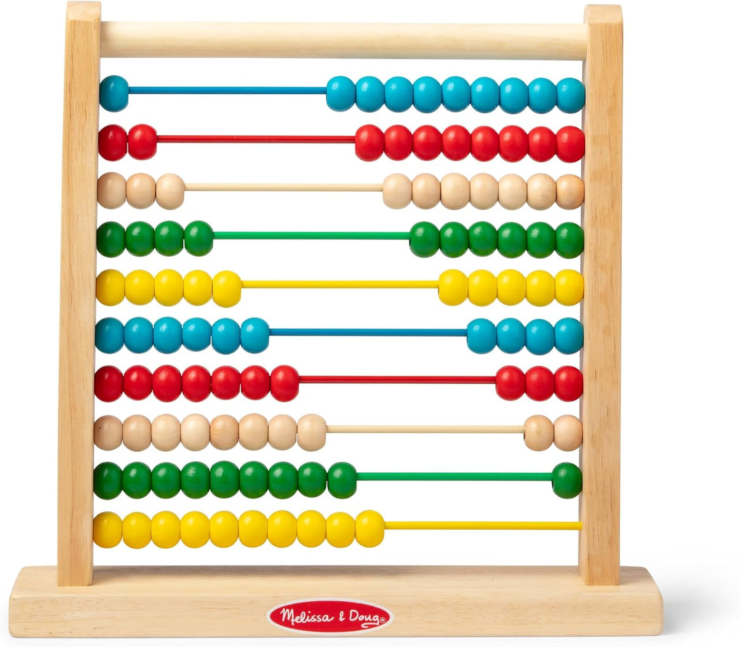 Melissa & Doug Abacus Classic Wooden Toy with 100 Beads - Preschool Learning Activities and Math Games for Kids, Homeschool Essentials for Ages 3+
