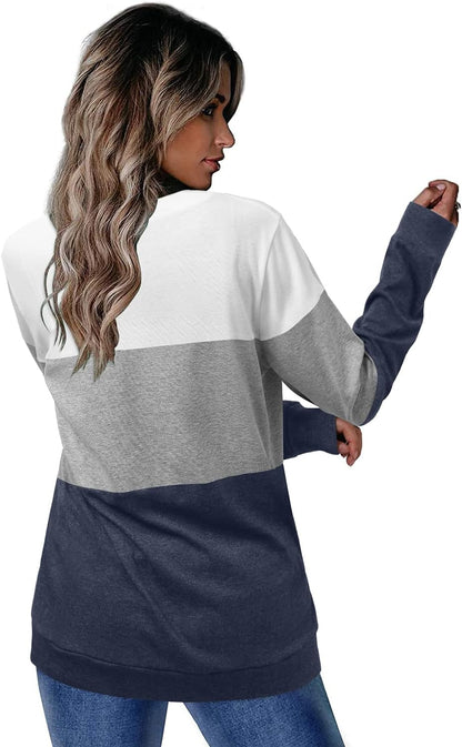 CRAZY GRID Womens Trendy Long Sleeve Shirts Casual Loose Soft Sweatshirt Fall Tops