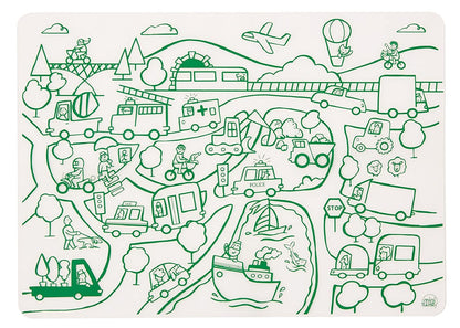 Modern-Twist 100% Plastic Free Silicone Waterproof, Dishwasher Safe Doodle Mat, Single Mat, Alphabet Animals