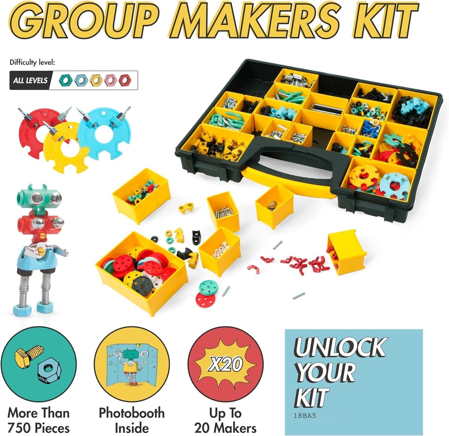 The Off Bits Space Mission Educational Build Your Own Robot Toy, Stem Building Toys for Boys and Girls, Valentine Birthday Gift for Kids Montessori Play Kit, Steam Toys for Kids Ages 6 7 8 9+