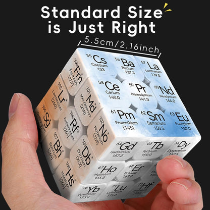 Periodic Table 3x3 Speed Cube, UV Printing Element Cube Magic Cube Educational Puzzles Toys for Kids,Beginners and Adults (Stickerless) Black