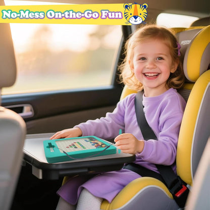 2 in 1 Double-Sided Magnetic Drawing Board for Kids, Magnetic Color Number Maze, Fine Motor Skills Toys, Road Trip Car Activities for Boys Girls 3 4 5 Years Old
