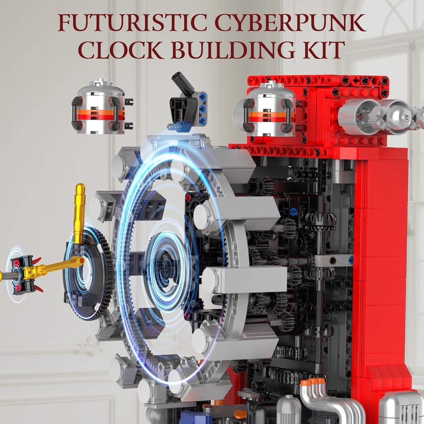 Mould King Cyberpunk Grand Clock Building Set 10160, 3675+ PCS Motorized DIY Clock Model with Mechanical Gears, APP Control & Real-Time Display, Advanced Engineering Toy for Adults & Teens 14+