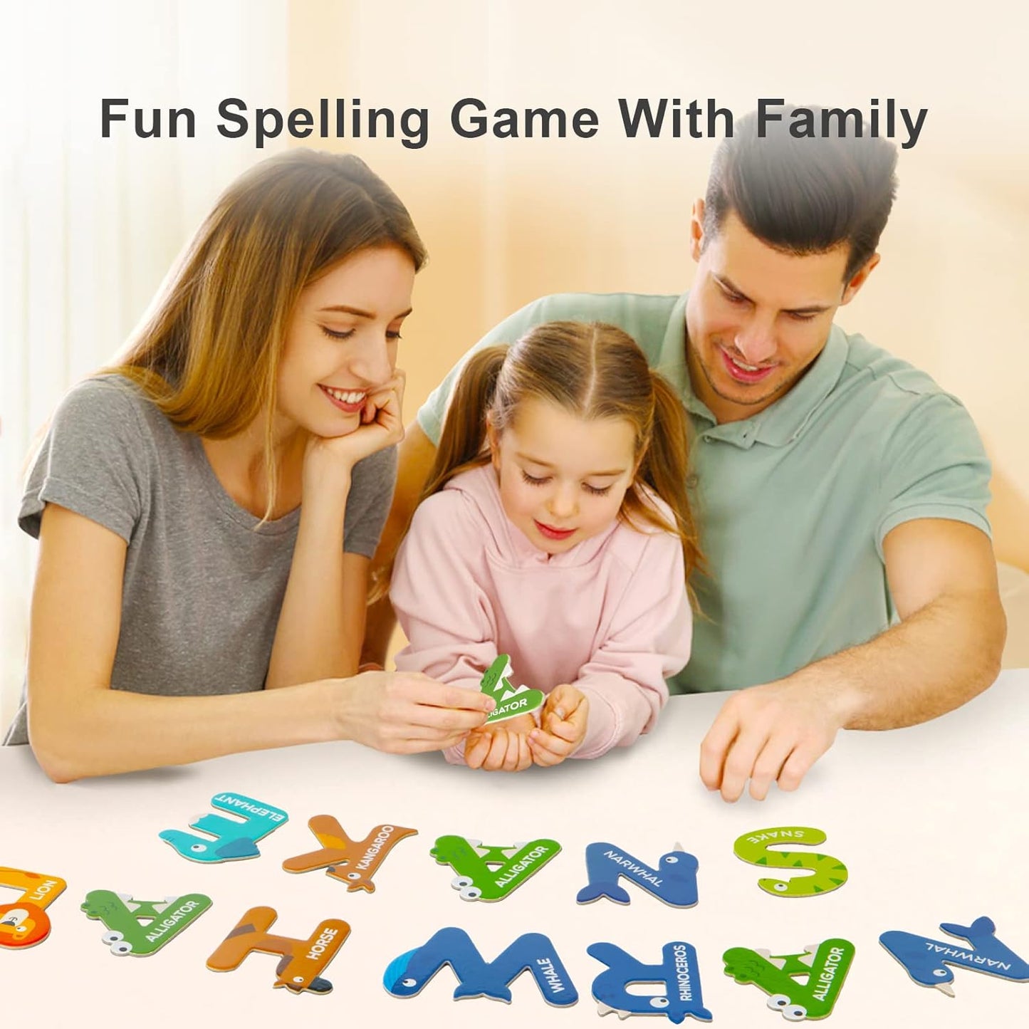 Mideer Large Magnetic Letters for Toddlers 1-3, 26 PCS Cute Animal Alphabet Magnets Fridge Toy Set - Colorful Uppercase ABC Learning Magnets, Educational Preschool Spelling Toys for Kids 3-5 Years