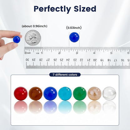 SallyFashion 75PCS Glass Marbles, 0.63 Inches Clear Marbles, for Kids Marble Run, Board Marble Racing Toys, Vase Fillers, DIY Home Decorations