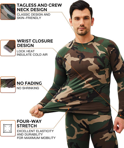 CL convallaria Thermal Underwear Long Johns Set Mens Winter Gift Hunting Gear Sport Base Layer Bottom Top - Colors A