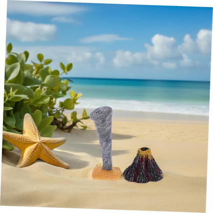 BESPORTBLE 2Pcs Realistic Volcano and Tornado Simulation for Educational Science Experiments Miniature Natural Disaster Models for Learning and Creative Exploration