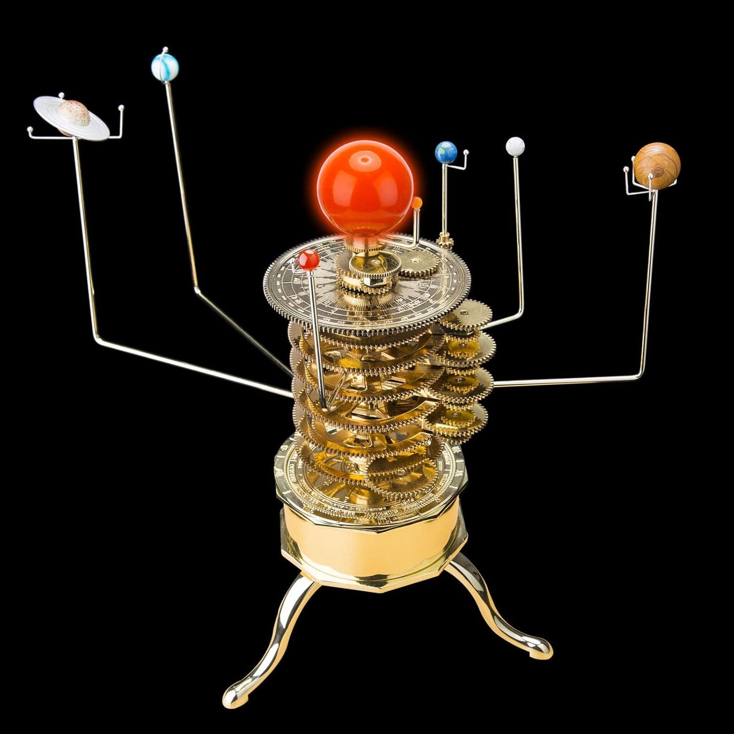 Solar System Model Kit, 200PCS Metal Orrery DIY Assembly Solar System 8 Planet Display Model, Educational STEM Planetarium with Moving Planets for Adults