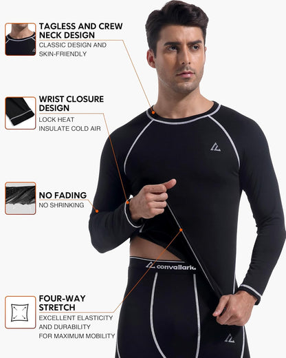 CL convallaria Thermal Underwear Long Johns Set Mens Winter Gift Hunting Gear Sport Base Layer Bottom Top - Colors A