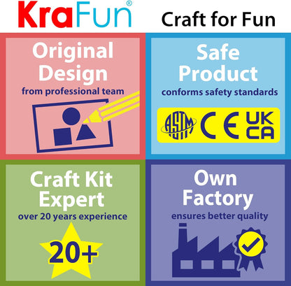 KRAFUN My First Lacing Cards Kit for Toddlers & Kids Age 3+, 10 Safari Animal Arts & Crafts Projects, Fine Motor Skills Toys with Lion Monkey Elephant Tiger Giraffe Hippo Zebra Bear