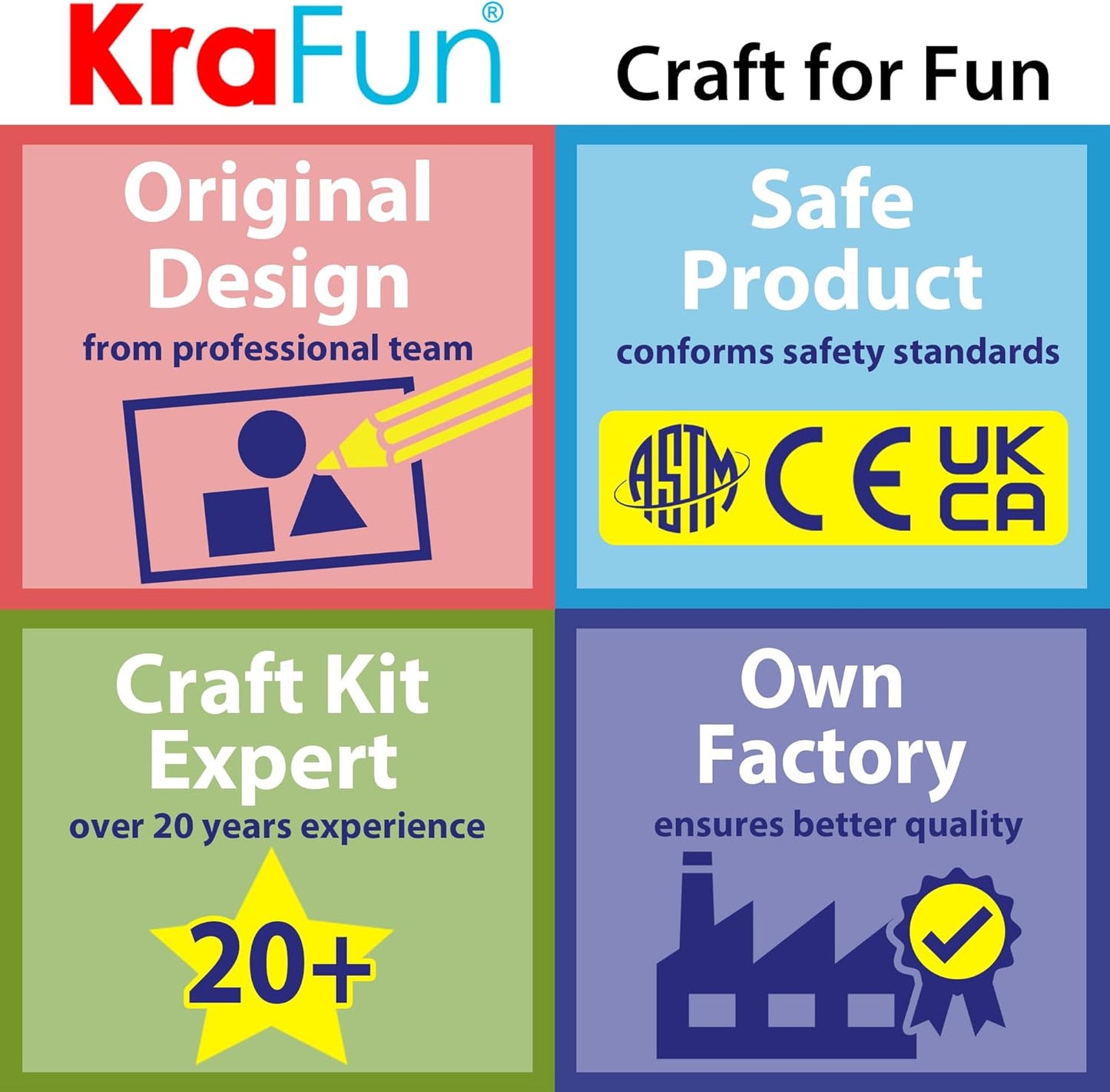 KRAFUN My First Sewing Animal for Kids, Beginner Art & Craft, 5 Easy Activities Stuffed Animal Dolls, Keyring Charms, Instructions & Felt Materials for Learn to Sew, Embroidery