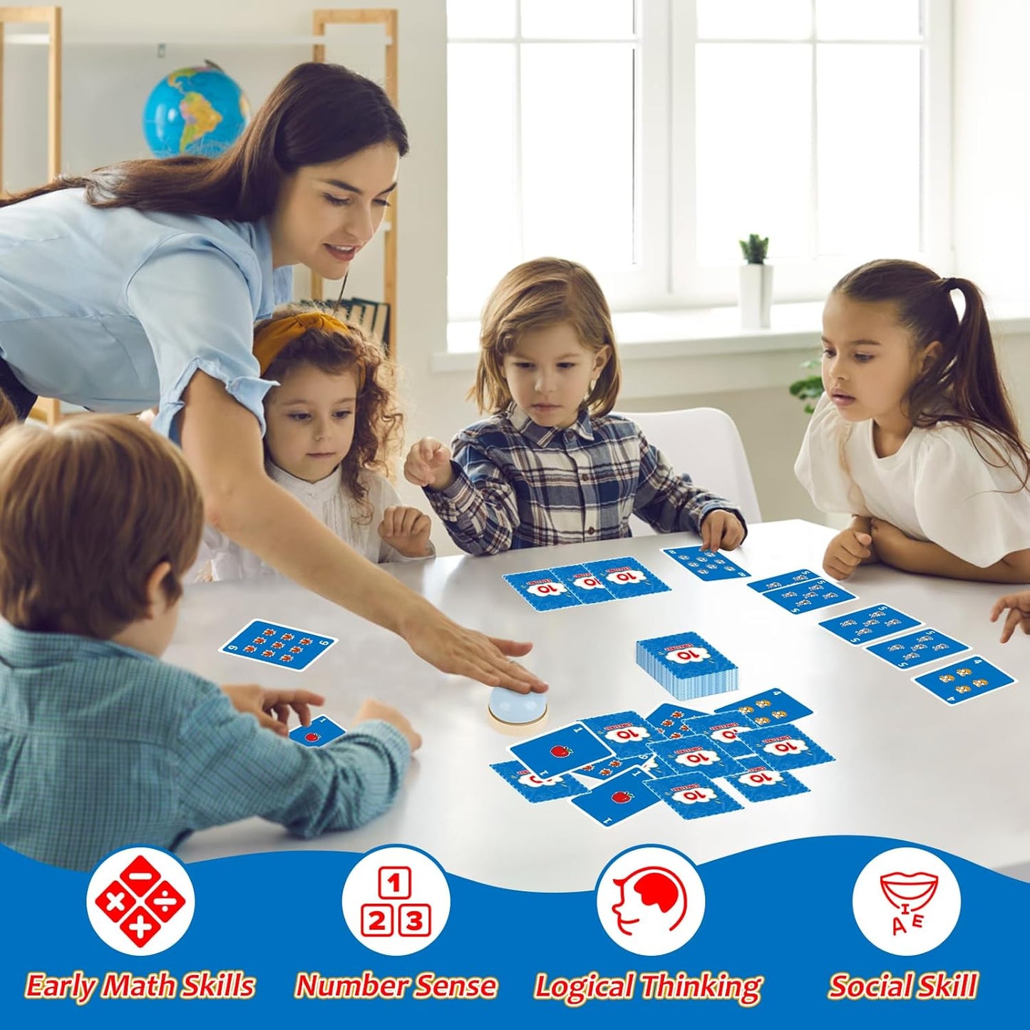 Math Games for Kids,Addition & Subtraction Games,Educational Learning Games Flash Card Gifts for Boys and Girls Ages 5 6 7 8,Counting Answer Buzzers Travel Indoor Outdoor Family