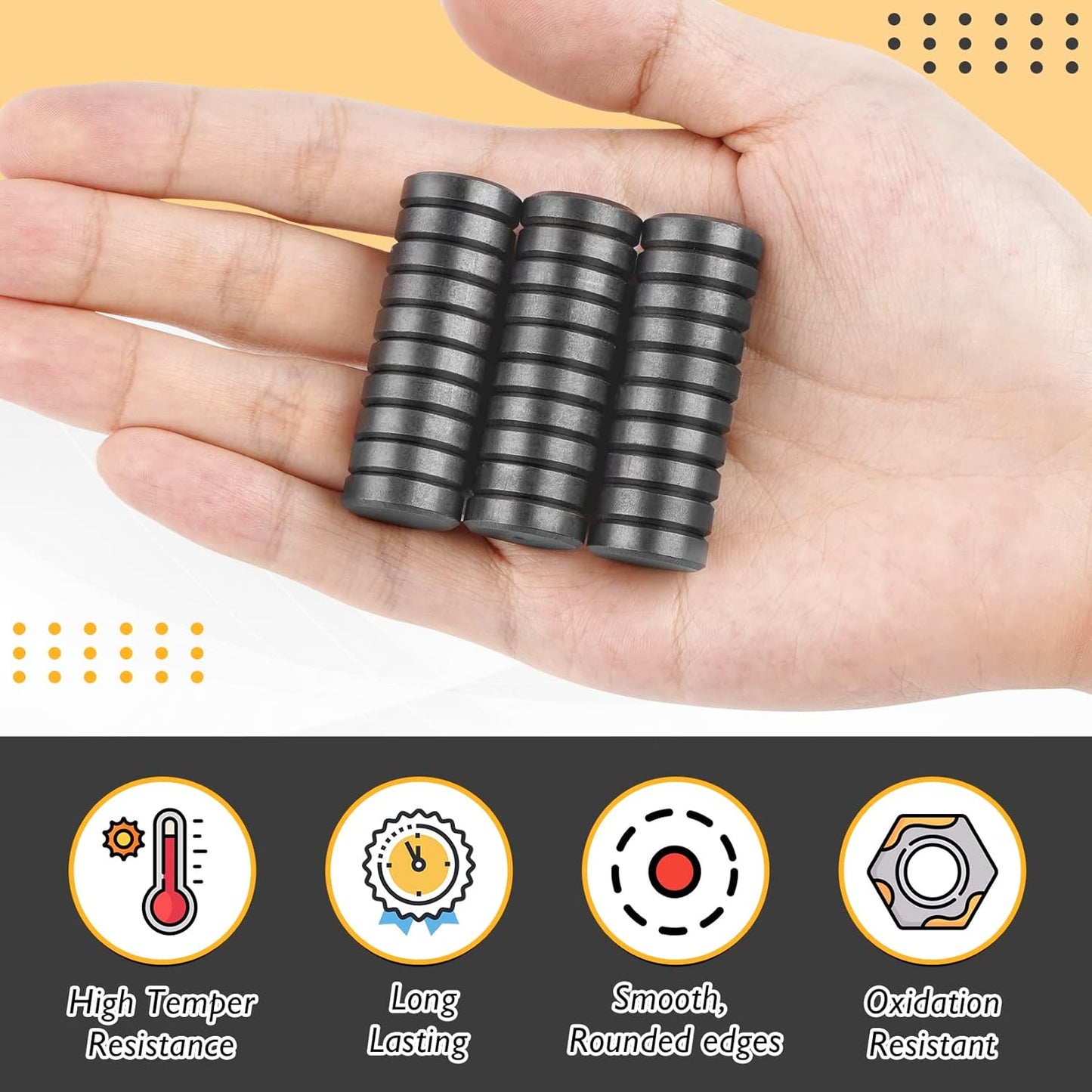 FINDMAG 20Pcs Magnets for Crafts with Adhesive Backing, Round Ferrite Craft Magnet with Adhesive Backing, Flat Ceramic Circle Magnets for STEM Classroom Experiments, Science Kits - 0.71" D X 0.12" H
