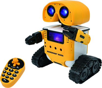 LEXiBOOK Powerman Max - Remote Control Walking Talking Toy Robot STEM Programmable Dances Sings Telling 10,000 Stories 300+ Learning Quiz Shooting Discs and Voice Repeat for Kids 4+ - ROB80EN, White