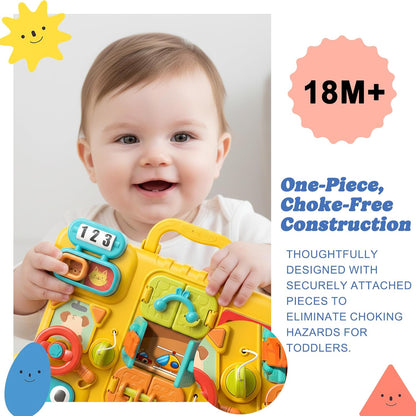 Montessori Busy Board Sensory Toys for Toddlers 1-3, Activity Music & LED Light Up Montessori Toys for 2+ Year Old, Travel Toys for 2 Year Old Boys & Girls, 2025
