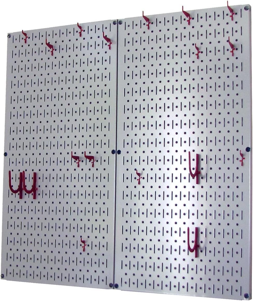 Wall Control Kitchen Pegboard Organizer Pots and Pans Storage Rack Organization Kit with Green Pegboard and White Accessories