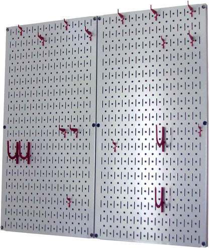 Wall Control Kitchen Pegboard Organizer Pots and Pans Storage Rack Organization Kit with Green Pegboard and White Accessories