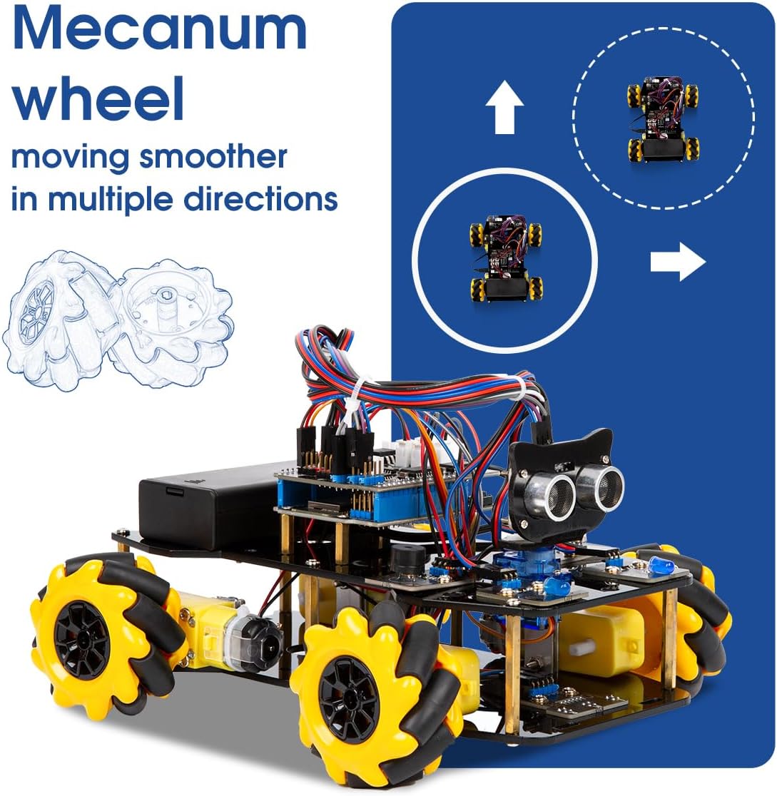 ACEBOTT Smart Robot Car Kit Compatible with Arduino, Robotics for Kids Ages 8-12 12-16, Electronic Programming Project/STEM Science Kits Coding Gifts for Adults and Youths