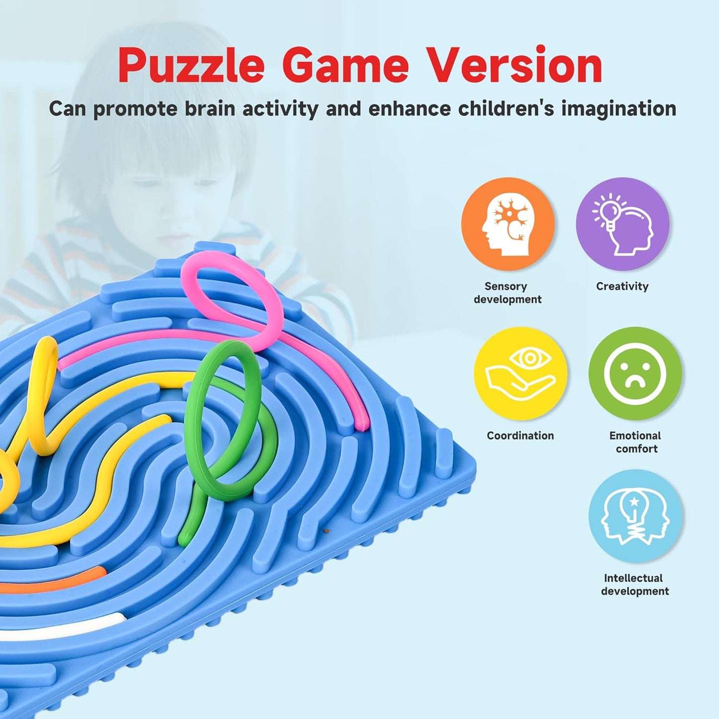 Sensory Board for Kids –Durable Silicone Sensory Activity Board –Sensory Toys for Kids with Autism, ADHD, Anxiety & Stress–Toddlers Calming Travel Essentials Fidget Toy for Kids 3+ & Adults
