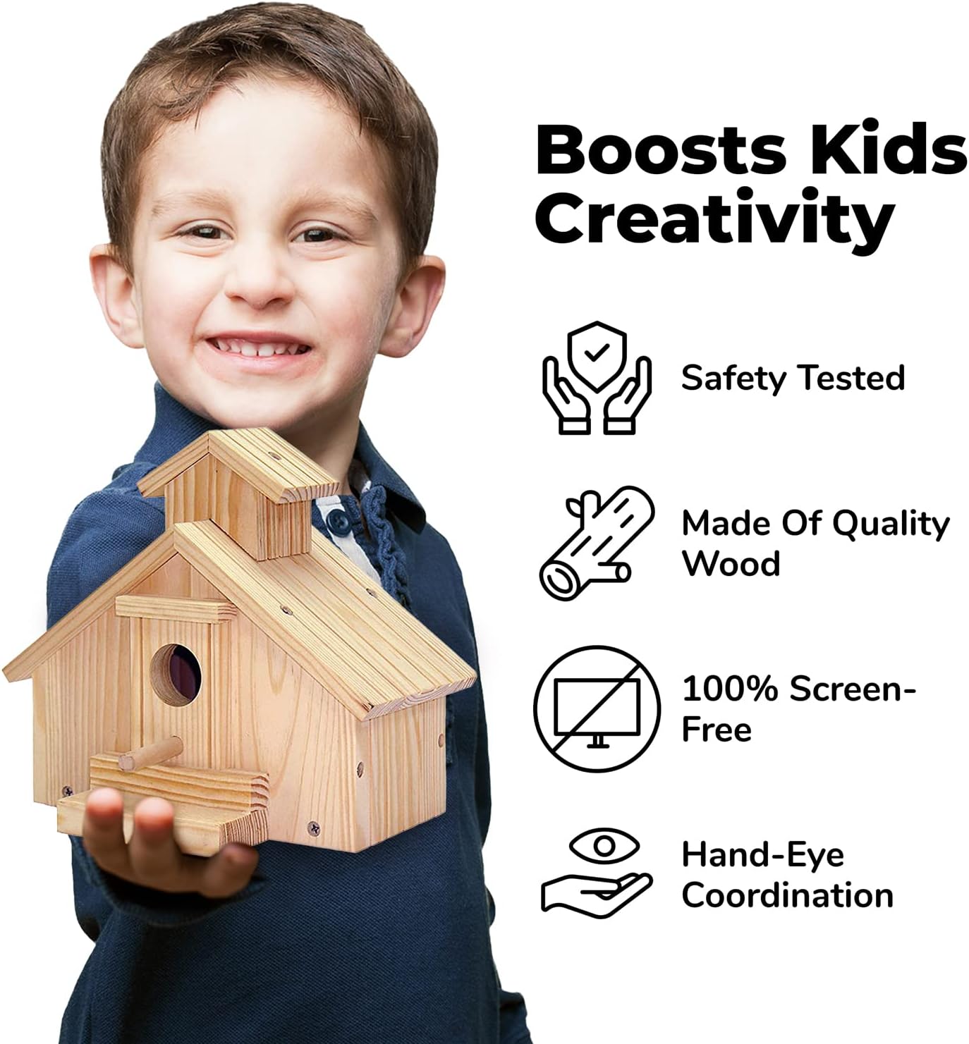 Kraftic Woodworking Building Kit for Kids and Adults, with 3 Educational DIY Carpentry Construction Wood Model Kit Toy Projects for Boys and Girls - Tow Truck, Birdhouse and Dump Truck