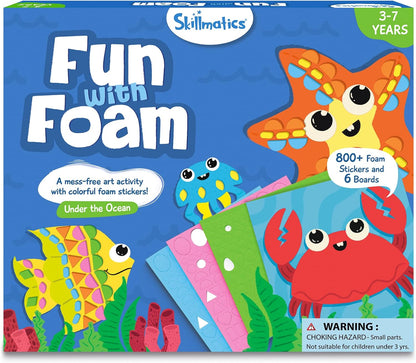 Skillmatics Foam Sticker Art Activity - Animals, Mess-Free Fun for Kids, 800+ 3D Foam Stickers, DIY Felt Craft Kits, Gifts for Boys & Girls Ages 3, 4, 5, 6, 7