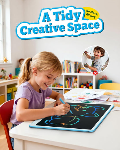Bravokids Toys for 3-6 Years Old Girls Boys, LCD Writing Tablet 10 Inch Doodle Board, Electronic Drawing Pads, Educational Birthday Gift for 3 4 5 6 7 8 Years Old Kids Toddler (Blue)
