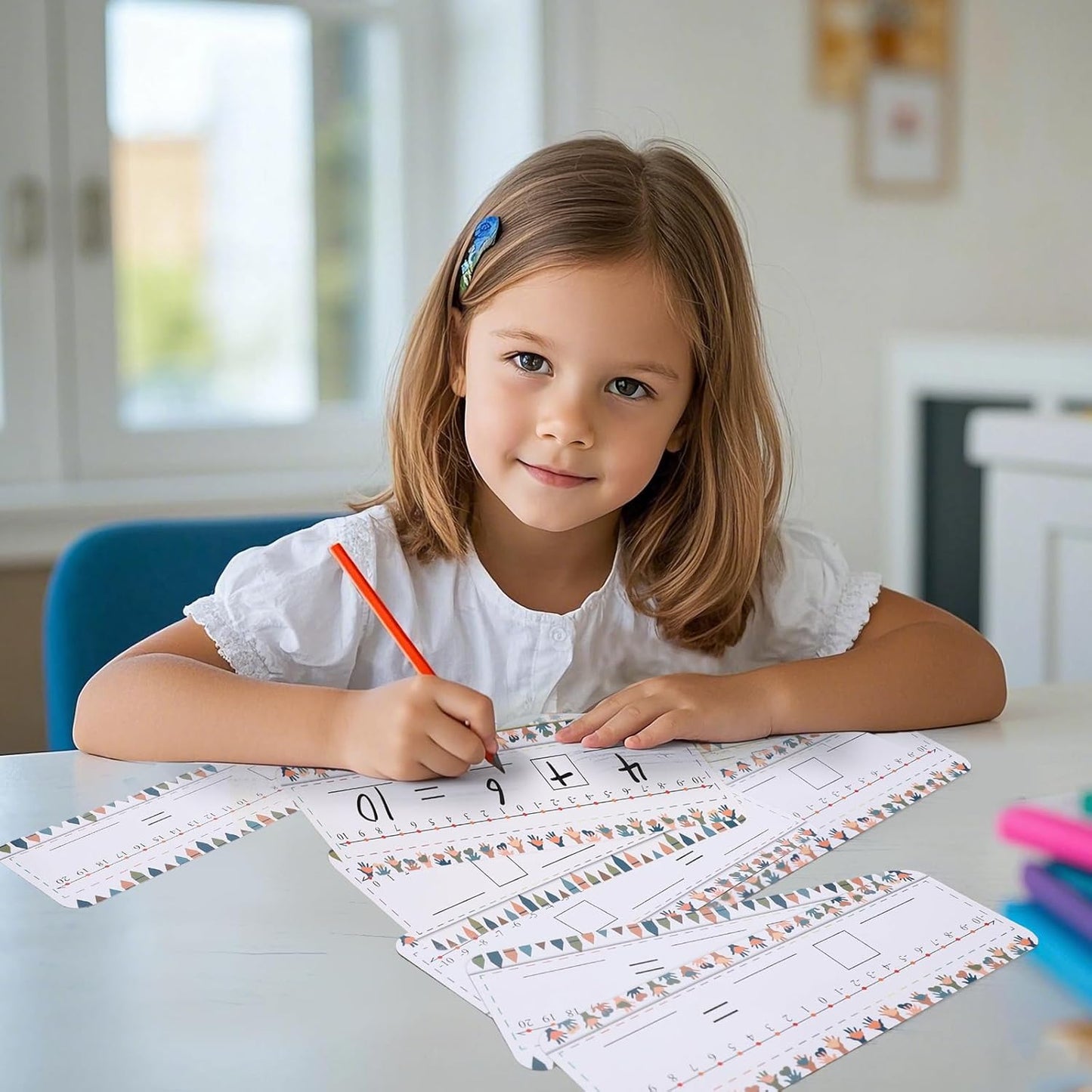 40 Packs Number Line Dry Erase Boards Cards, Double Sided Writable and Erasable Board Card Featuring -10-10 Number Line On One Side 0-20 On The Other, Classroom Must Haves Boards for Students