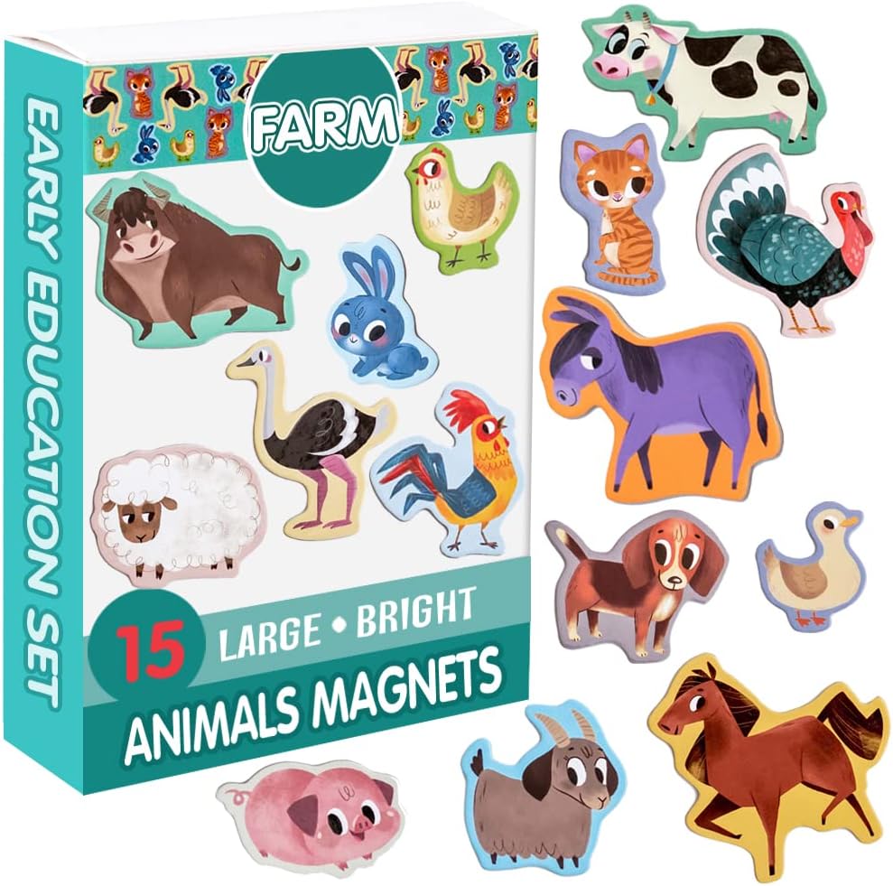 25 Fridge Magnets for Toddlers - Birds Photo Kids Magnets for Refrigerator – Real Magnetic Animals for Children – Big Realistic Magnet for Kids - Learning Toy Set - Baby Educational Gift