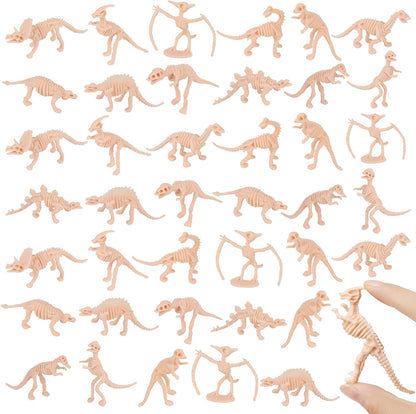 FOIMAS 60 Pack Dinosaur Fossil Skeletons Figurine Plastic Figures Dinosaur Skeleton for Dino Sand Dig Science Party Favor Decoration
