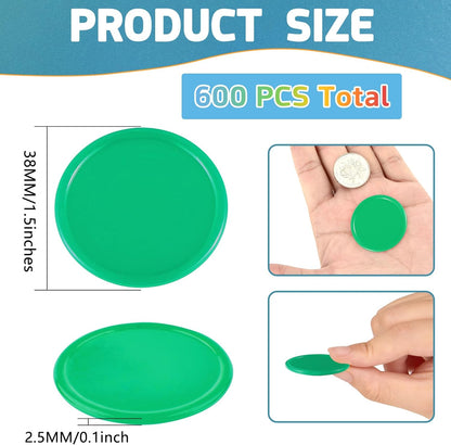 Coopay 1 1/2 Inches Plastic Poker Chips Learning Counters Disks Bingo Chip Counting Discs Markers for Math Practice and Poker Card Game Tokens, Teaching Rewards, 200 Pieces (White)