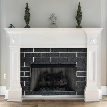 100 Whitewash Grey Faux Brick Wall Tiles, 3D Thin Brick Veneers for Bedroom, Bathroom, Kitchen, Fireplace and Fence Wall Panels (14.2 sq ft)