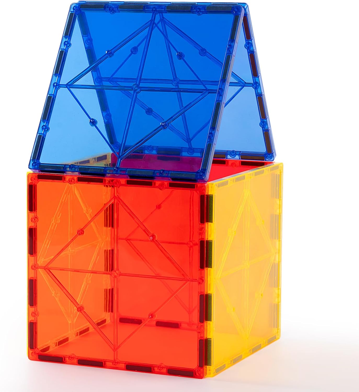 Gemmicc 12 PCS Large Magnetic Tiles,Jumbo Magnet Base Plates,STEM Magnetic Building Blocks for Kids Boys Girls