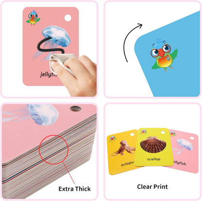 Toddler Number Flash Cards,No.123 Sight Words with Pictures Preschool Kids Flash Cards 28 Pcs with Ring(Number)