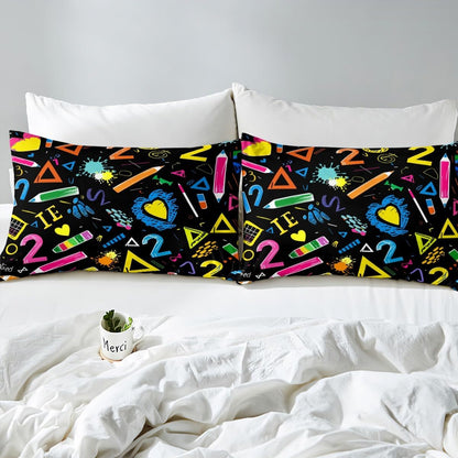 Erosebridal Chemistry Bedding Set Chemical Equation Comforter Cover for Kids Boys,Science Students Duvet Cover Test Tube Microscope Chemical Equipment Bed Set Full,Science Educational Dorm Room Decor