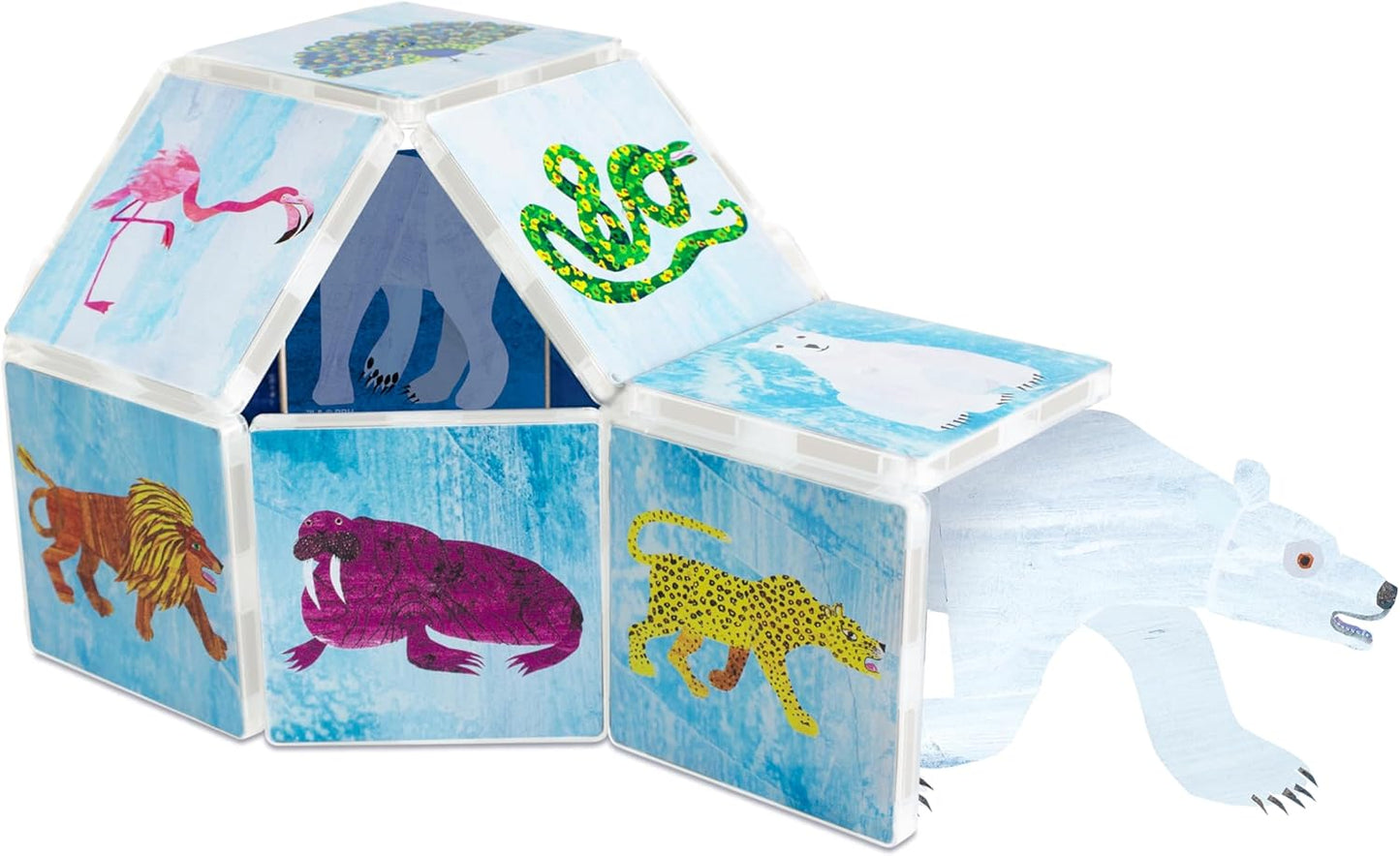 CreateOn Eric Carle Polar Bear with Head to Toe Bonus Set Magnetic Tiles, Building Set for Kids, Magnetic Building Toys for Kids, STEM Toys for Boys and Girls Ages 3+, 24 Piece