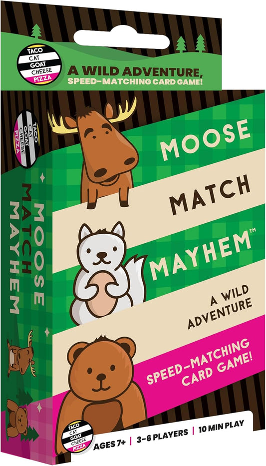 Moose Match Mayhem - by Taco Cat Goat Cheese Pizza – A Wild Adventure, Speed-Matching Card Game! Easy, Fast and Fun for Family Game Night for Kids Ages 7+, Teens, Adults