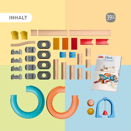 HABA Kullerbü Step-by-Step Marble Run - Clever Click System for Stable Fun - Marble Run from 12 Months - Can be Combined with All Kullerbü Tracks - 2012252001