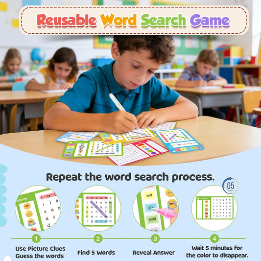 Sight Words Kindergarten Learning Activities: 160 Word Search Spelling Games - Reusable Water Coloring Flash Cards for Studying - Educational Travel Games for Road Trip 4-8 Year Olds