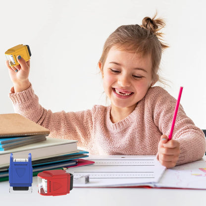 Handwriting Lines Stamp Roller Self-Inking Line Rolling Stamps Handwriting Practice Tool for Teachers Kids Kindergarten (Yellow)