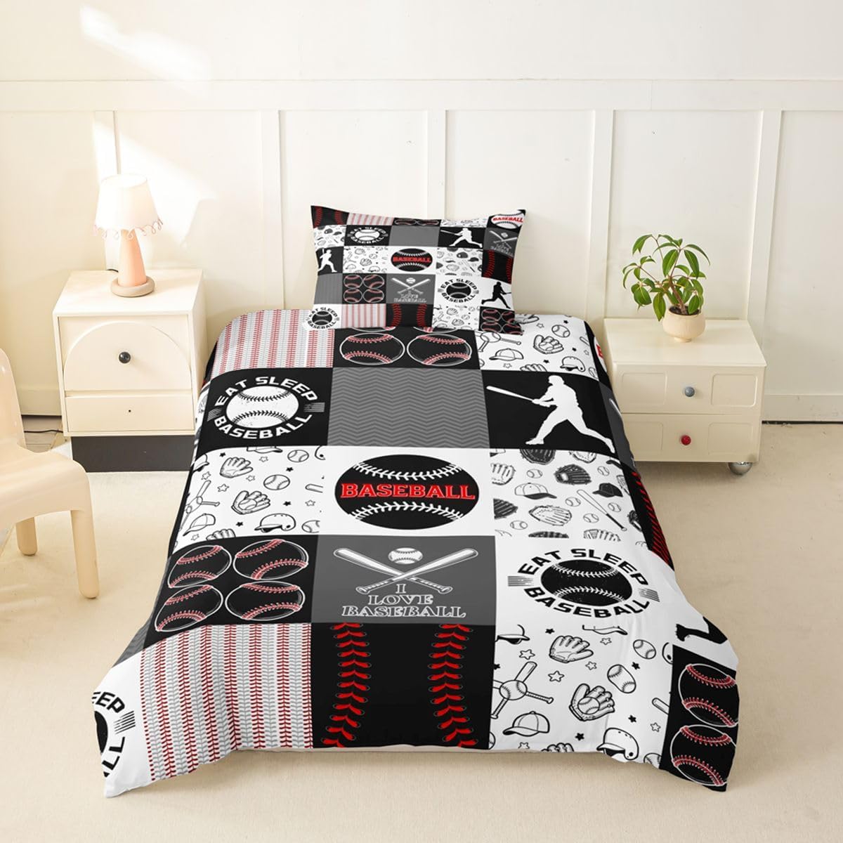 Drum Kit Duvet Cover,Kids Musical Instruments Bedding Set,Rock Music Comforter Cover for Boys Girls Room Decor,Neon Lighting Lightweight Bedspread Cover Twin Size with 1 Pillow Case(No Comforter)