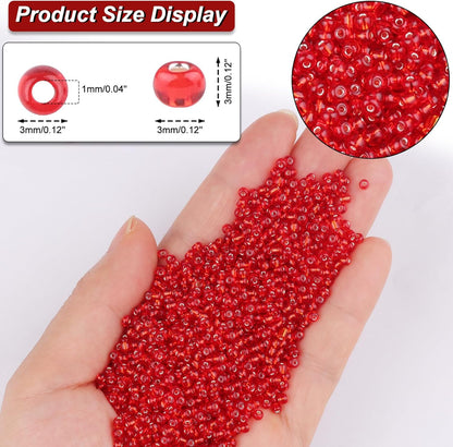 10100 Pcs Size 11/0 Glass Seed Beads, 2 mm Dark Green Small Mini Spacer Loose Pony Beads for Jewelry Making and DIY Crafts - Colors A
