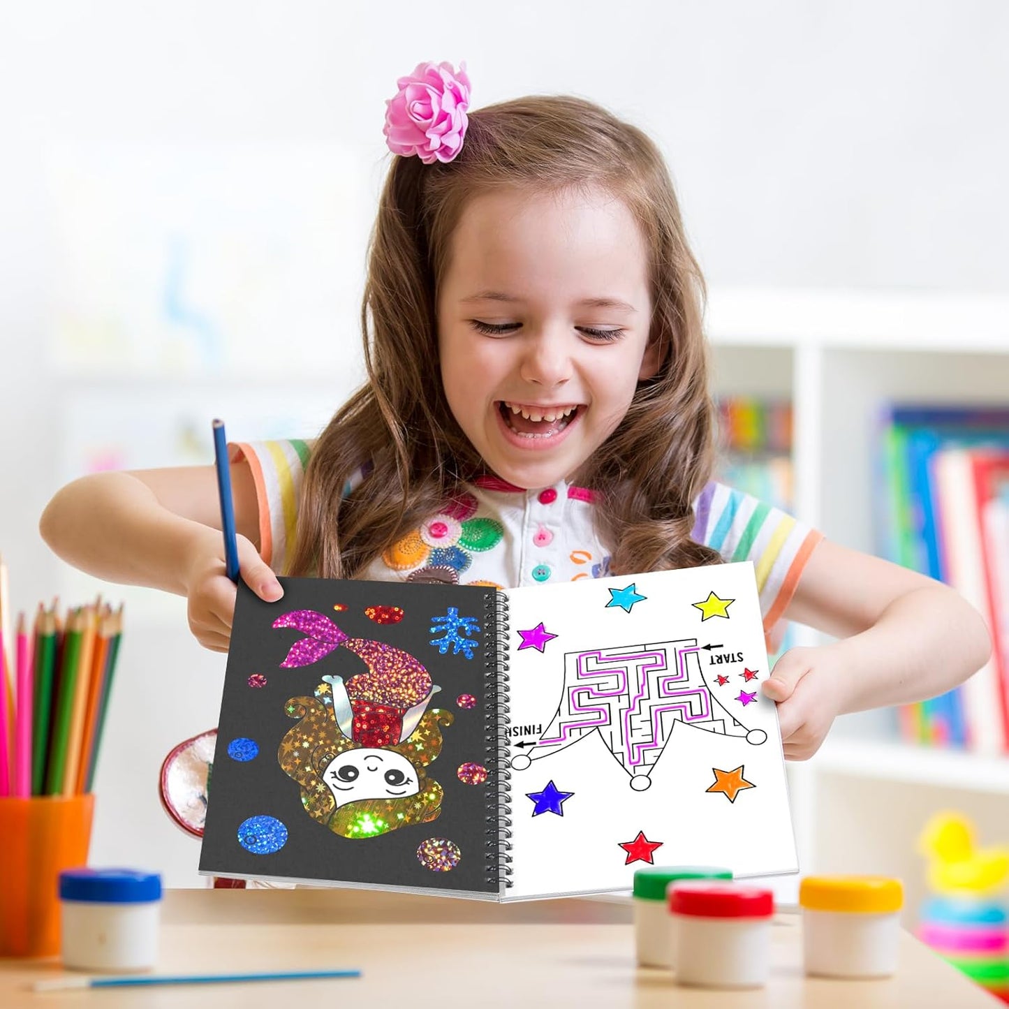 Foil Craft Bugs Butterfly DIY Art Fun Kits Set, No Mess Creative Foil Art Drawing Game for Kids, Birthday Gifts Crafts Supplies Travel Toys for Girls Boys Ages 4-9