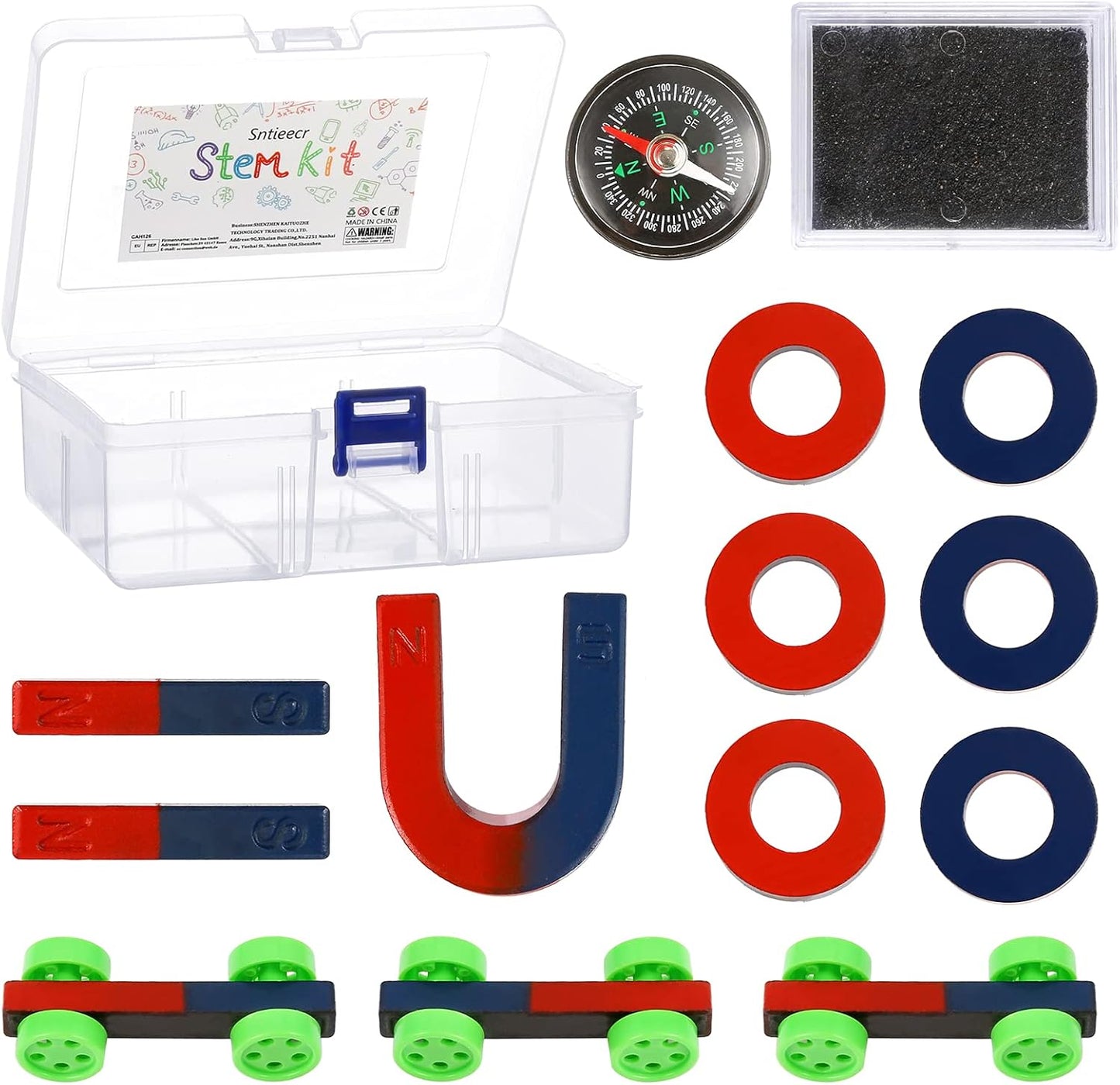 Sntieecr 6 Set 131 PCS DC Motors Kit, Mini Electric Motor 1.5-3V 15000RPM with 66 PCS Plastic Gears, Shaft Propeller, Bulbs, Buzzer Sounder, Science Experiment Set for Kid DIY STEM Engineering Project