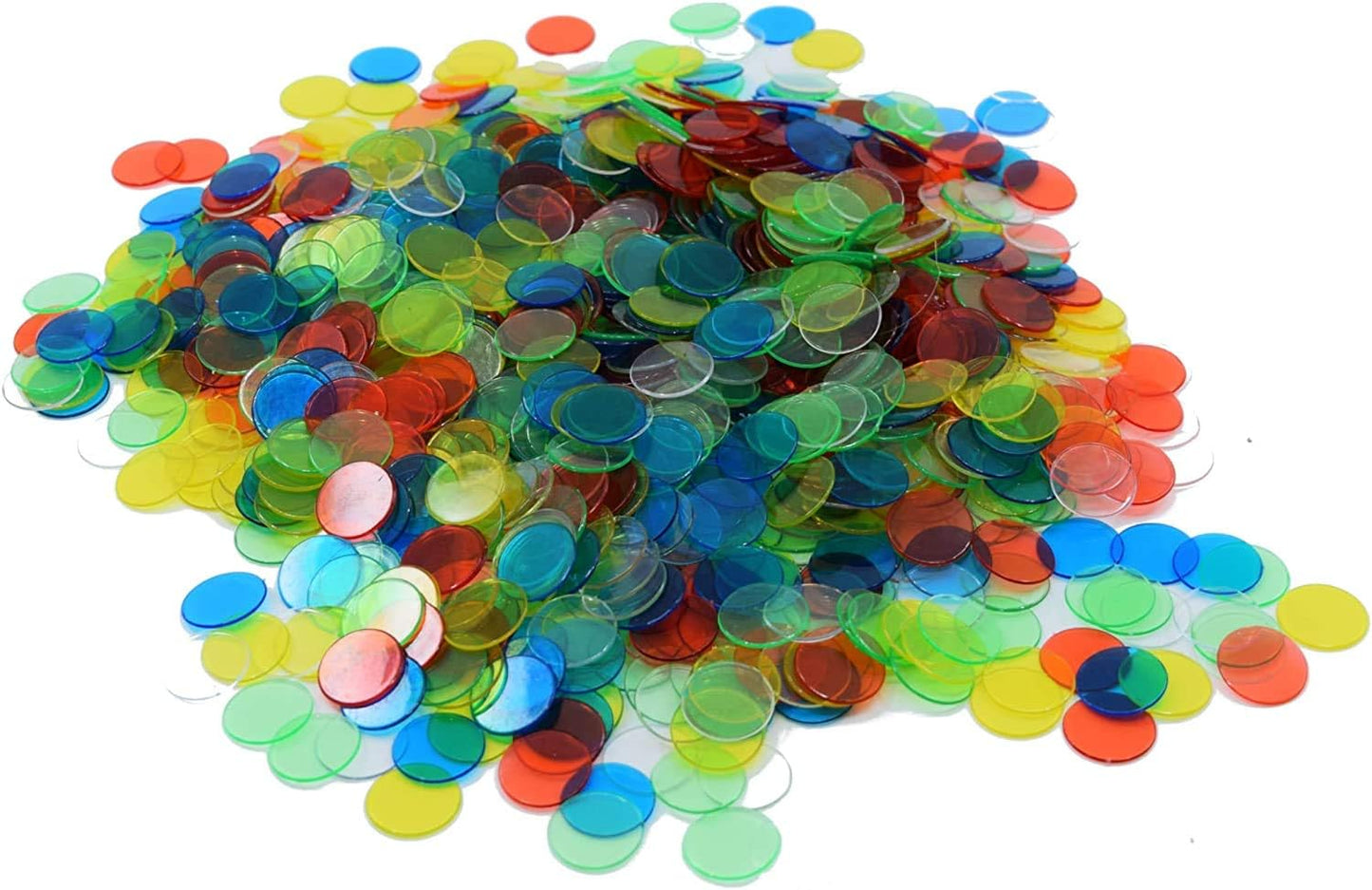 Regal Bingo Plastic Bingo Chips 1000 Pcs - Clear Transparent Counters Game Chips Set for Board Game - Fun Family Bingo Night - 3/4 Inch Yellow Color