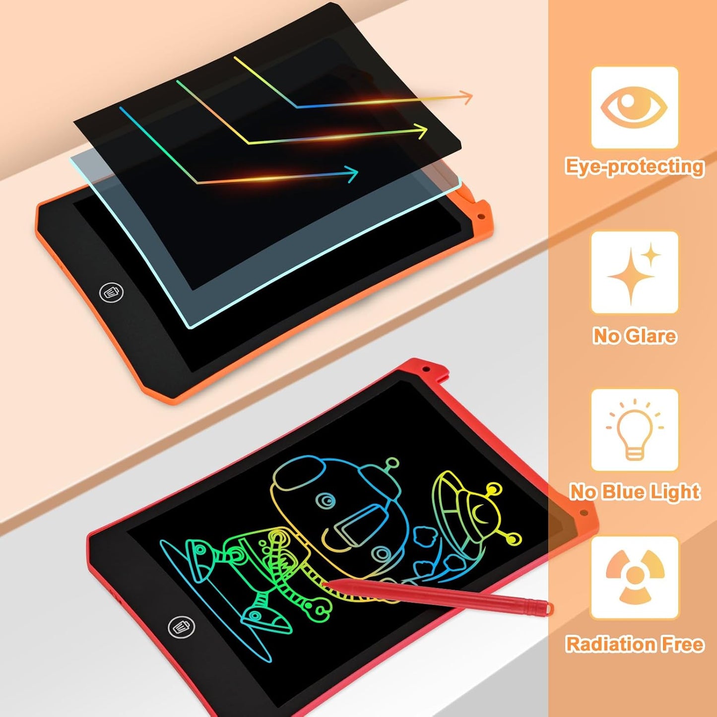 cimetech Toddler Girl Gifts, LCD Writing Tablet 2 Pack, Kids Toys for 3 4 5 6 Year Old Boys, 8.5 Inch Drawing Pad Painting Coloring Books, Travel Essentials Activities, Birthday Gifts Toddler Age 1-3