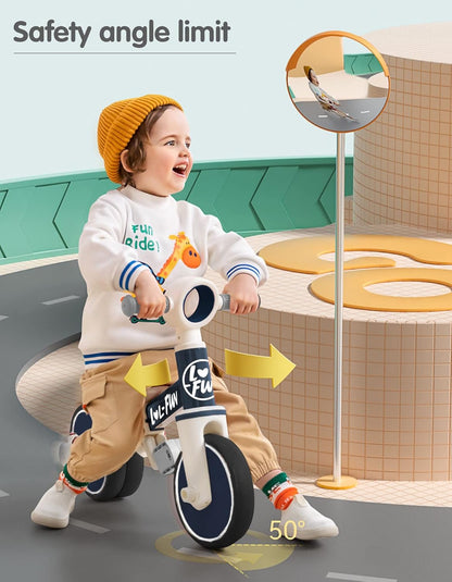 LOL-FUN Tricycle for Toddlers 1-3 Years Old Boys Girls Toy, 4 in 1 Baby Balance Bike for 1 2 Year Old Gift, Kids Bicycle with Easy Assembly Removable Pedal