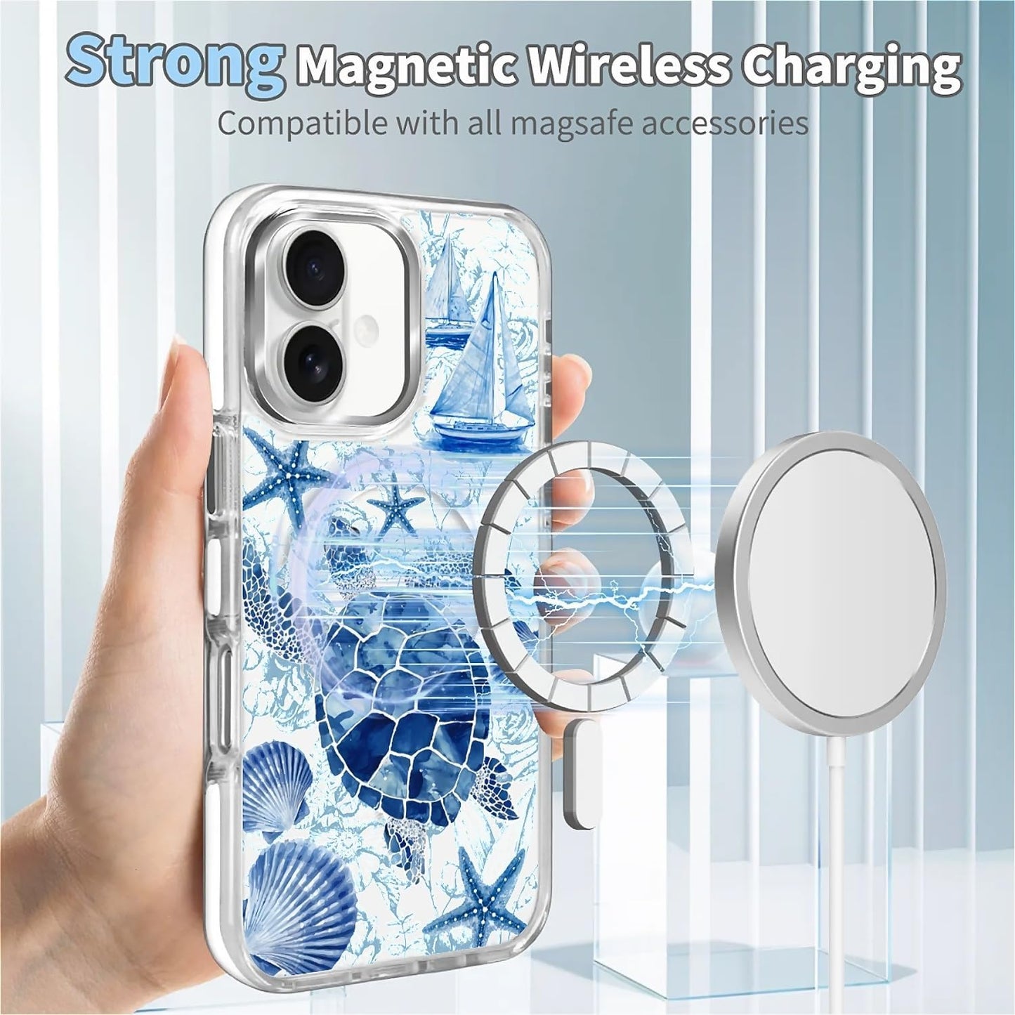 for iPhone 17 Pro Max Case [Compatible with Magsafe],Girls Women Clear Magnetic Case Silicone Shockproof Protective Cover with Pattern Colorful Motivational Letters