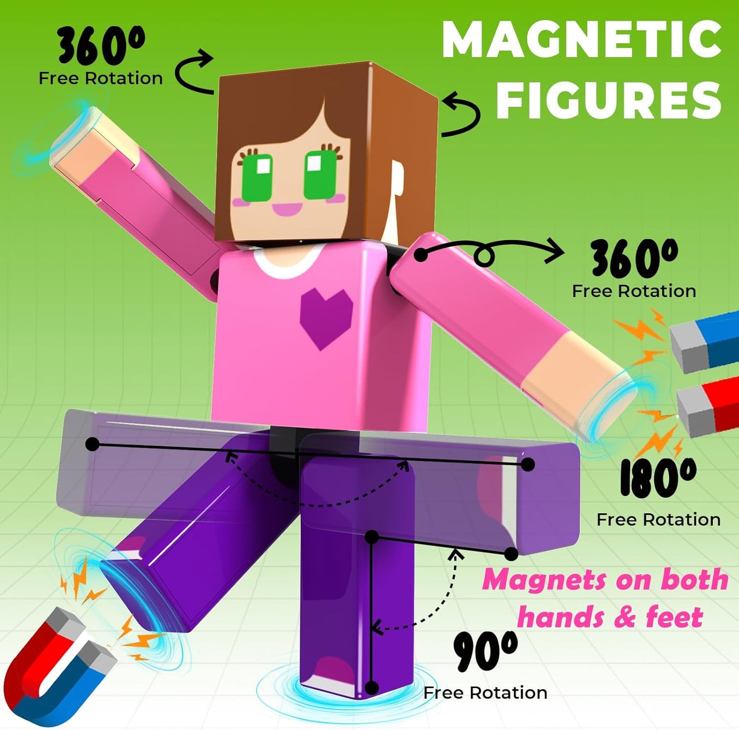 160 Pcs Magnetic Blocks - Magnetic Building Blocks for Kids Ages 4-8, Magnet Cubes Stacking Toy, Classroom STEM Toys, Birthday Gift for 3+ Year Old Boys Girls (Patent Pending)